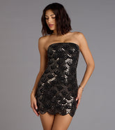 Lilah Beaded Scallop Mini Dress