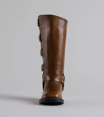 Totally Edgy Buckled Square Toe Boots