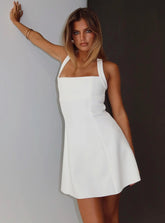 Alyn Halter Mini Dress White