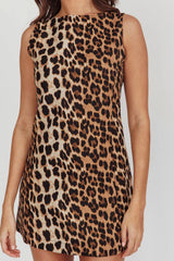 Rhode Island Shift Mini Dress Leopard
