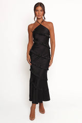Roxanne Halterneck Maxi Dress - Black