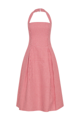 Juana Halter Midi Dress - Red Gingham