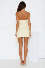 Island Horizon Strapless Mini Dress Yellow