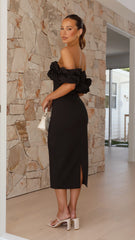 Bernadette Midi Dress - Black