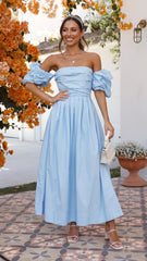 Caelius Midi Dress - Light Blue