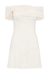 Melina Slinky Off Shoulder Mini Dress - Ivory