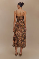Leanne Chiffon Midi Dress - Leopard Print