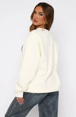 Espresso Love Oversized Sweater Off White