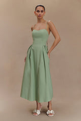 Rebecca Cotton Midi Dress - Basil