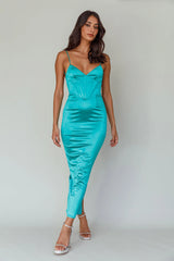 Seraya Lace-Up Back Dress Green