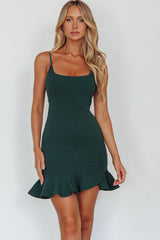 Emoji Bodycon Mini Dress Forest Green