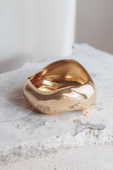 Summerland Chunky Irregular Bangle Gold