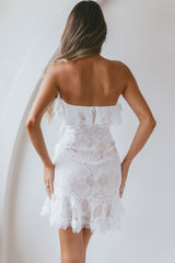 September Lace Mini Dress White