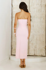 Becky Strapless Midi Pink