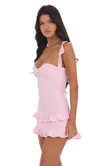 Ruffle Corset Dress in Pink