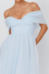 Dreamers & Lovers Off-Shoulder Maxi Dress Powder Blue