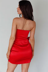 Eyes For You Waist Tie Mini Dress Red