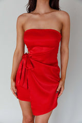 Eyes For You Waist Tie Mini Dress Red