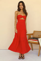 Free Falling Maxi Dress Red