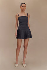 Rylee Multi Pleat Mini Dress - Charcoal