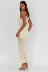 Verity One-Shoulder Sheer Maxi Dress Butter