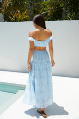 Lemon Blossom Maxi Dress Blue