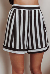 Bettino High-Waisted Shorts Stripe Black/White