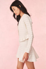 Rogan Pointelle Knit Cardigan - IVORY