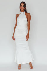 Fifth Avenue Bow Back Maxi Dress White