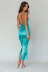 Seraya Lace-Up Back Dress Green