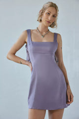 UO Bri Double Bow Satin Mini Dress