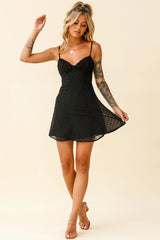 Good Morning Angel Ruched Bust A-Line Dress Black