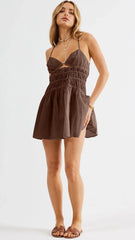 Tahlia Mini Dress - Chocolate