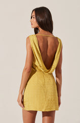 Open Cowl Back Mini Dress