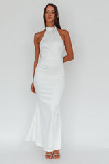 Fifth Avenue Bow Back Maxi Dress White