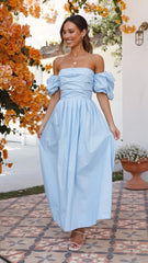 Caelius Midi Dress - Light Blue