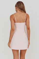 So Good Front Button Mini Dress Ice Pink
