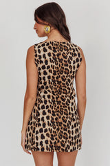 Rhode Island Shift Mini Dress Leopard