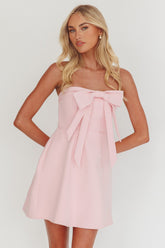 Lollipop Strapless Bow Bust Mini Dress Pink Sorbet