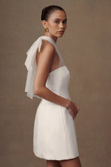 Maryam Tulle Bow Mini Dress - White