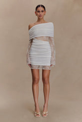 Luxie Lace Knit Mini Dress - Ivory