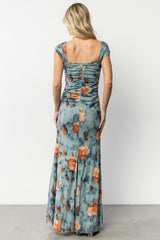 Amelia Tank Maxi Dress | Vintage Teal + Rust