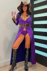 High Roller Pimp 4 Piece Costume - Purple/combo