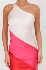 Swipe Right One-Shoulder Maxi Dress Pink