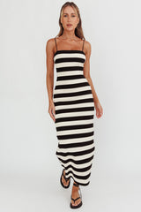 Gracey Cami Strap Maxi Dress Stripe Black