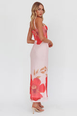 Fortune Bust Tie Maxi Dress Hibiscus Pink
