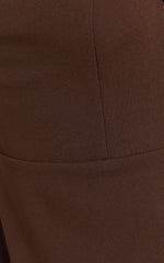 Salome Midi Dress Halter Neck Column Dress in Chocolate