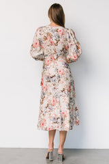 Fiorina Wrap Midi Dress | Ivory Multi Floral