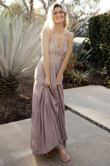 Summerlin Lace Top Maxi Dress | Dusty Mauve