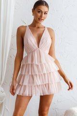Auguste Tiered Frill Mini Dress Blush